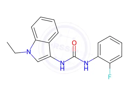 Chemical structure of 1-(1-Ethyl-1H-indol-3-yl)-3-(2-fluorophenyl)urea