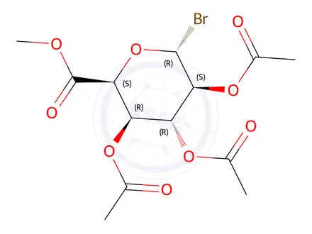 Chemical structure of 1-Bromo-1-deoxy-β-L-idopyranuronic Acid Methyl Ester Triacetate