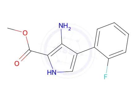 Chemical structure of Methyl 3-amino-4-(2-fluorophenyl)-1H-pyrrole-2-carboxylate