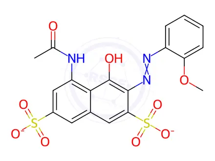 Chemical structure of Pontacyl Carmine 2B