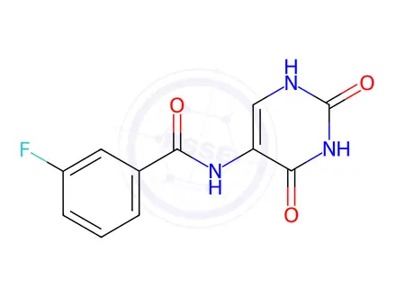 Chemical structure of Benzamide, 3-fluoro-N-(1,2,3,4-tetrahydro-2,4-dioxo-5-pyrimidinyl)-(9CI)