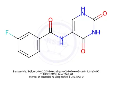 Chemical structure of Benzamide, 3-fluoro-N-(1,2,3,4-tetrahydro-2,4-dioxo-5-pyrimidinyl)-(9CI)