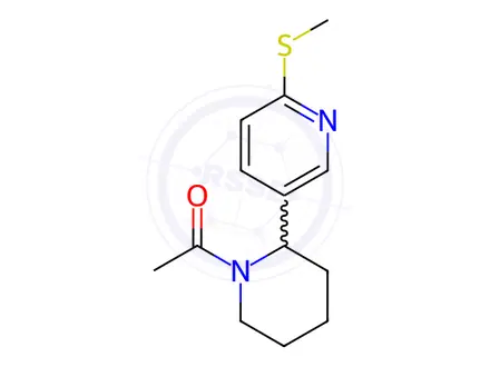 Chemical structure of 1-(2-(6-(Methylthio)pyridin-3-yl)piperidin-1-yl)ethanone