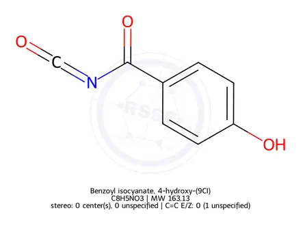 Chemical structure of Benzoyl isocyanate, 4-hydroxy-(9CI)