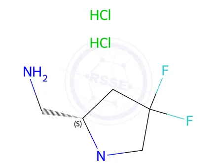 Chemical structure of [(2S)-4,4-difluoro-1-methylpyrrolidin-2-yl]methanamine dihydrochloride