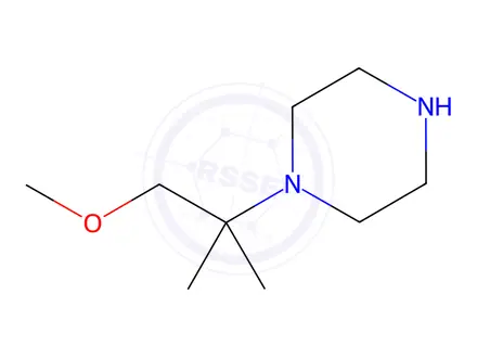 Chemical structure of 1-(1-Methoxy-2-methylpropan-2-yl)piperazine