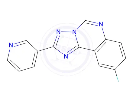 Chemical structure of 9-Fluoro-2-(3-pyridinyl)[1,2,4]triazolo[1,5-c]quinazoline
