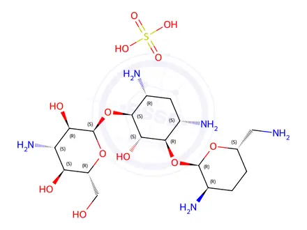 Chemical structure of Dibekacin (Dideoxykanamycin B)