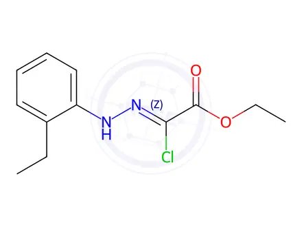 Chemical structure of Ethyl (2Z)-2-chloro-2-[2-(2-ethylphenyl)hydrazin-1-ylidene]acetate