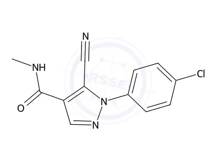 Chemical structure of 1-(4-Chlorophenyl)-5-cyano-N-methyl-1H-pyrazole-4-carboxamide