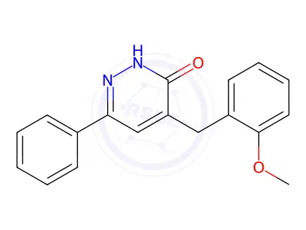 Chemical structure of 4-(2-Methoxybenzyl)-6-phenylpyridazin-3(2H)-one