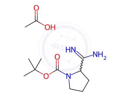Chemical structure of tert-Butyl 2-Carbamimidoylpyrrolidine-1-carboxylate Acetic Acid