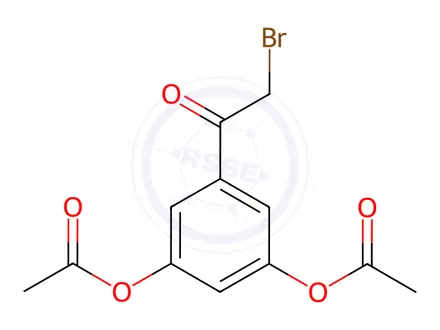 Chemical structure of 5-(2-Bromoacetyl)-1,3-phenylene Diacetate