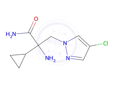 Chemical structure of 2-Amino-3-(4-chloro-1h-pyrazol-1-yl)-2-cyclopropylpropanamide