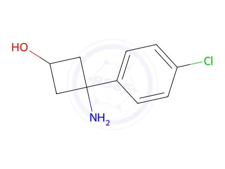 Chemical structure of 3-Amino-3-(4-chlorophenyl)cyclobutan-1-ol hydrochloride