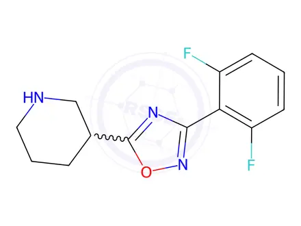 Chemical structure of 3-(2,6-Difluorophenyl)-5-(piperidin-3-yl)-1,2,4-oxadiazole