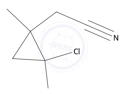 Chemical structure of 2-(2,2-dichloro-1-methylcyclopropyl)acetonitrile