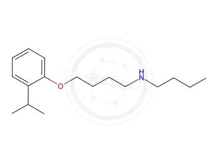 Chemical structure of N-butyl-4-(2-isopropylphenoxy)butan-1-amine