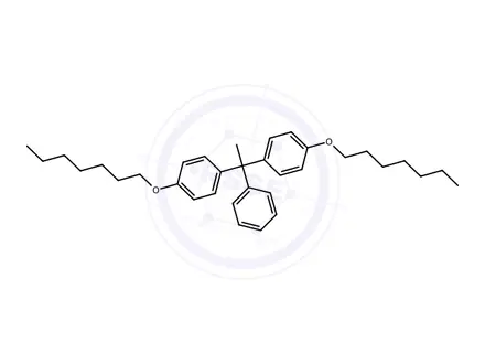 Chemical structure of 4,4'-(1-Phenylethane-1,1-diyl)bis((heptyloxy)benzene)