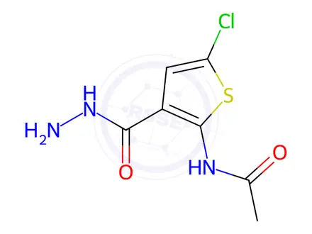 Chemical structure of N-(5-chloro-3-(hydrazinecarbonyl)thiophen-2-yl)acetamide