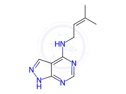 Chemical structure of 4-[(3-Methyl-2-butenyl)amino]-1H-pyrazolo[3,4-d]pyrimidine