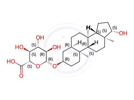 Chemical structure of 5-Alpha-Androstane-3-alpha, 17-beta-diol 3-glucuronide