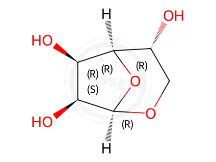 Chemical structure of .beta.-D-Mannofuranose, 1,6-anhydro-