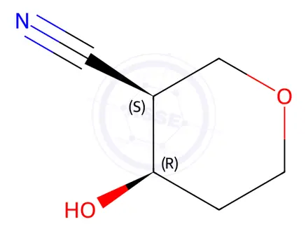 Chemical structure of rel-(3S,4R)-4-Hydroxytetrahydro-2H-pyran-3-carbonitrile