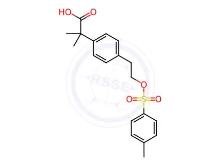 Chemical structure of 2-Methyl-2-(4-(2-(tosyloxy)ethyl)phenyl)propanoic Acid