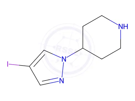 Chemical structure of 4-(4-Iodo-1H-pyrazol-1-yl)piperidine