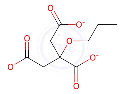 Chemical structure of Sodium 2-propoxypropane-1,2,3-tricarboxylate