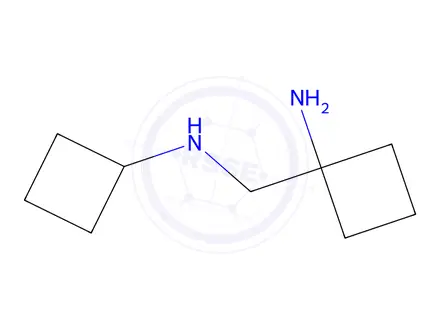 Chemical structure of 1-[(cyclobutylamino)methyl]cyclobutan-1-amine