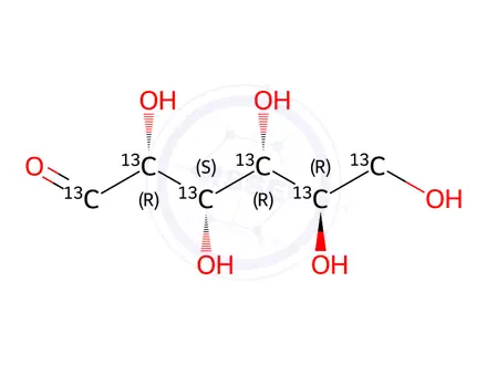 Chemical structure of D-Glucose-[13C6]