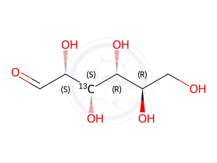 Chemical structure of D-GLUCOSE 13C