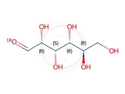 Chemical structure of D-[1-18O]glucose