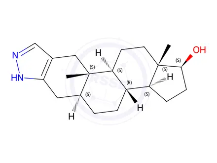 Chemical structure of 17Î²-Hydroxy-5Î±-androstano[3,2-c]pyrazole