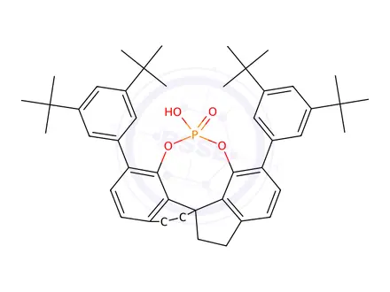 Chemical structure of Diindeno[7,1-de:1′,7′-fg][1,3,2]dioxaphosphocin, 3,7-bis[3,5-bis(1,1-dimethylethyl)phenyl]-10,11,12,13-tetrahydro-5-hydroxy-, 5-oxide, (11aS)-