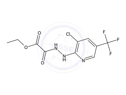 Chemical structure of Ethyl 2-(2-(3-chloro-5-(trifluoromethyl)pyridin-2-yl)hydrazinyl)-2-oxoacetate