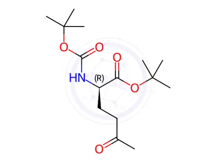 Chemical structure of tert-Butyl (R)-2-((tert-butoxycarbonyl)amino)-5-oxohexanoate