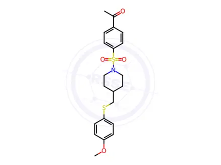 Chemical structure of 1-(4-((4-(((4-Methoxyphenyl)thio)methyl)piperidin-1-yl)sulfonyl)phenyl)ethan-1-one