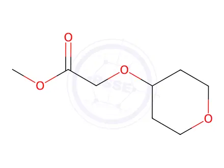 Chemical structure of Acetic acid, 2-[(tetrahydro-2H-pyran-4-yl)oxy]-, methyl ester
