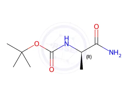Chemical structure of (R)-tert-butyl 1-amino-1-oxopropan-2-ylcarbamate