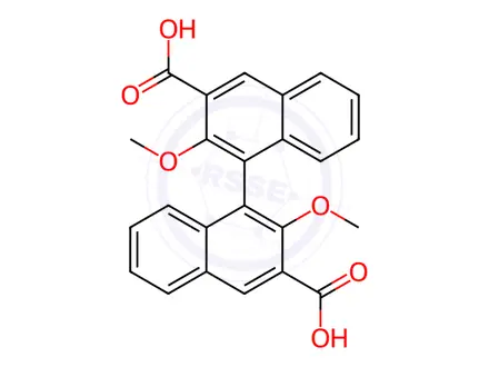Chemical structure of (aR)-2,2'-Dimethoxy-1,1'-binaphthalene-3,3'-dicarboxylic acid