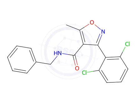 Chemical structure of (3-(2,6-DICHLOROPHENYL)-5-METHYLISOXAZOL-4-YL)-N-BENZYLFORMAMIDE