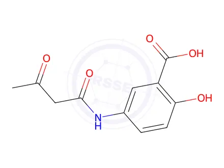 Chemical structure of 3'-Carboxy-4'-hydroxy-acetoacetanilide