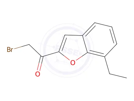 Chemical structure of 2-Bromo-1-(7-ethylbenzofuran-2-yl)ethan-1-one