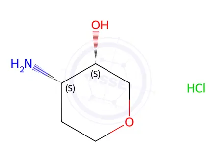 Chemical structure of (3S,4S)-4-aminooxan-3-ol hydrochloride