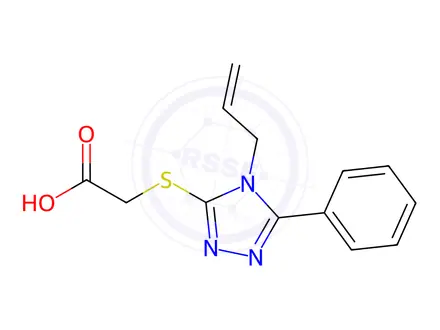 Chemical structure of [(4-Allyl-5-phenyl-4H-1,2,4-triazol-3-yl)thio]-acetic acid