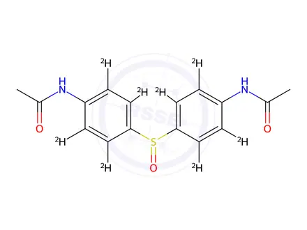 Chemical structure of 4,4'-Di-N-acetylamino-diphenylsulfoxide-d8