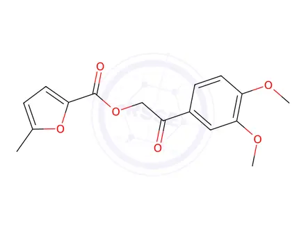 Chemical structure of 2-(3,4-Dimethoxyphenyl)-2-oxoethyl 5-methylfuran-2-carboxylate